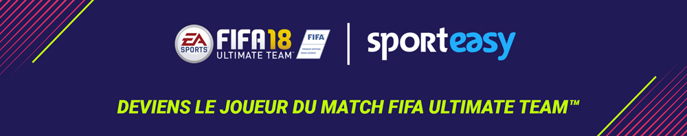 visuel de présentation du partenariat pour le joueur du match FIFA Ultimate Team sur SportEasy
