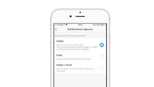 gestion notifications majeures